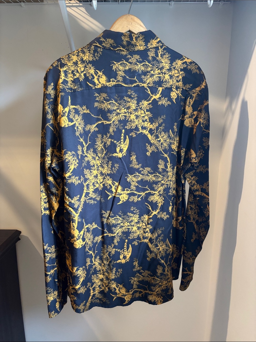 Scotch & Soda Bird Print Camp Collar Shirt Men’s M Lyocell - Picture 4 of 7